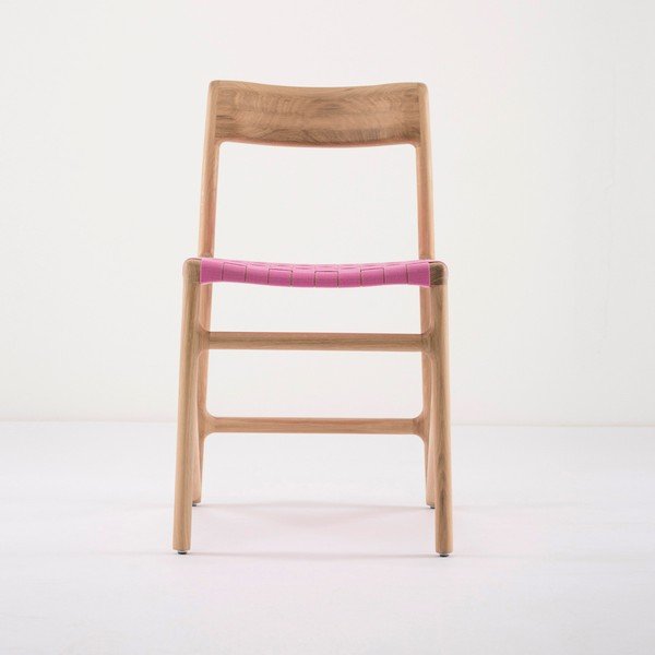 Scaun din lemn masiv de stejar Gazzda Fawn, roz-image-4