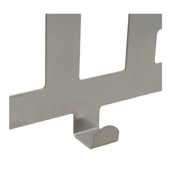 Cuier de ușă argintiu mat din metal 32 cm Bath – Casa Selección-image-1