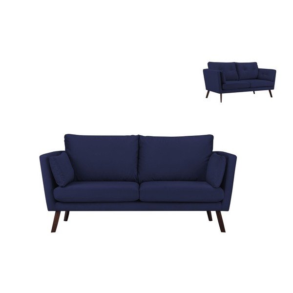 Canapea cu 3 locuri Mazzini Sofas Cotton, albastru nautic-image-1