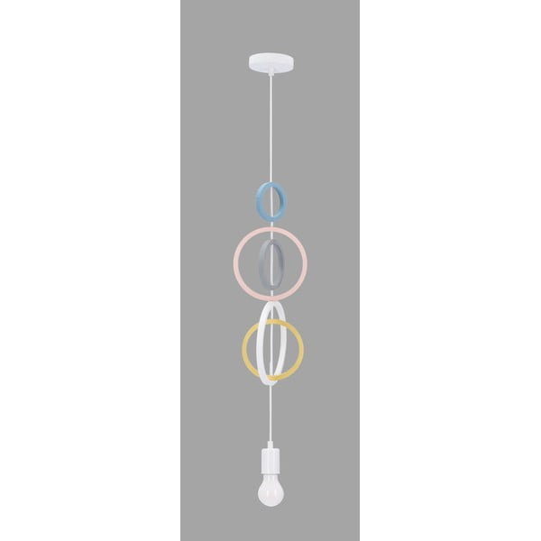 Corp de iluminat pentru copii alb/roz cu abajur din metal Single – Candellux Lighting-image-1