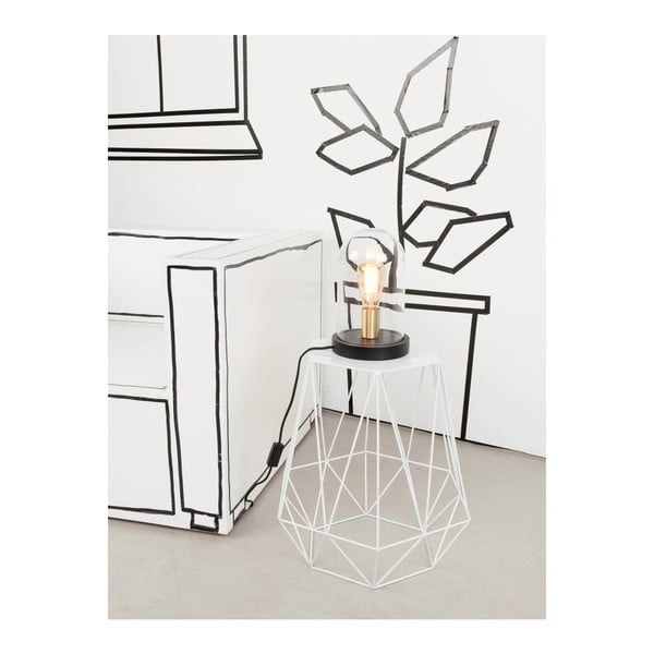 Veioză neagră cu abajur din sticlă (înălțime 30 cm) Seattle – it's about RoMi-image-3