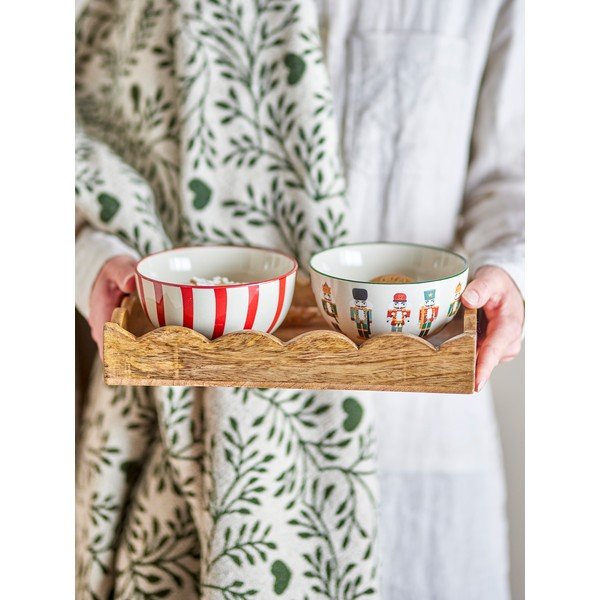 Boluri mici crem 2 buc. pentru supă din gresie 500 ml  cu model de Crăciun Jolly – Bloomingville-image-1