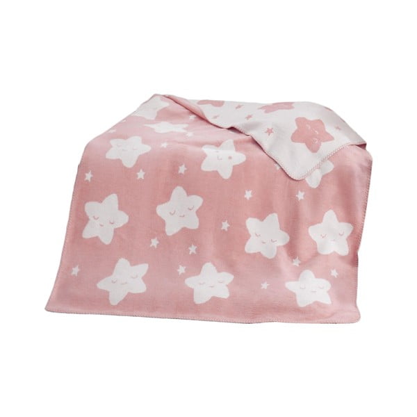 Pătură pentru copii roz din polar, fleece 100x120 cm Star – Mijolnir