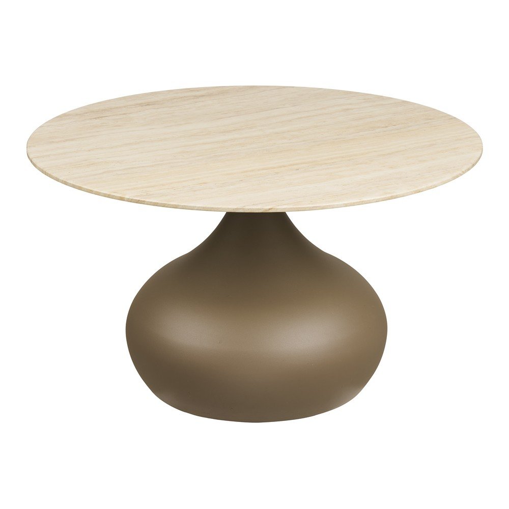 Măsuță de cafea kaki rotundă cu blat din sticlă ø 70 cm Pienza – House Nordic