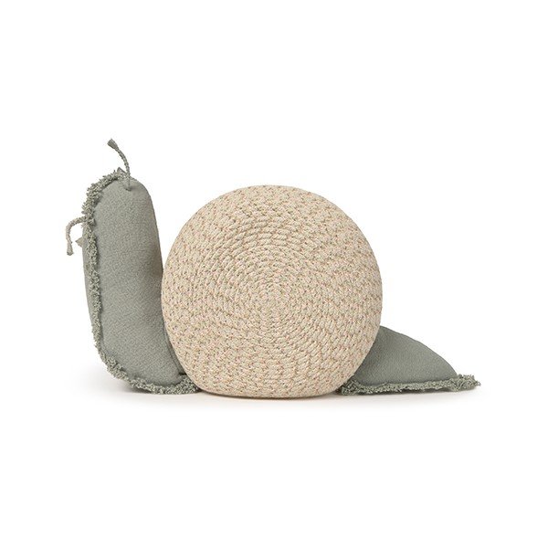 Coș de jucării pentru copii crem-verde salvie din material textil 60x24x30 cm Big Snail – Lorena Canals