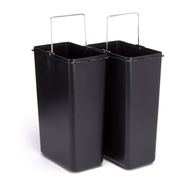 Coș de gunoi 2x8 l argintiu mat pentru reciclare/cu pedală din oțel   Tri Selectif – MSV-image-3