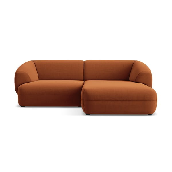 Colțar portocaliu cu tapițerie din catifea (cu colț pe partea dreaptă) Moana – Makamii