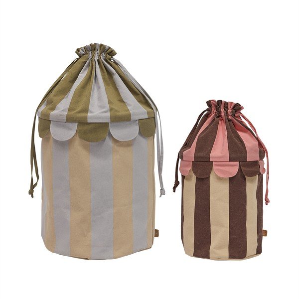 Coșuri de jucării pentru copii 2 buc. din material textil ø 38x66 cm Saga – OYOY Mini