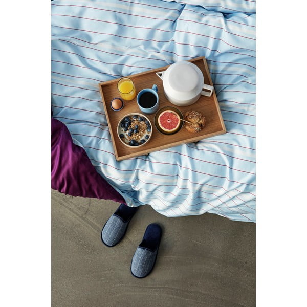 Lenjerie de pat din bumbac satinat Hübsch Sandra, 140 x 200 cm, albastru - violet-image-3