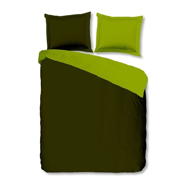 Lenjerie de pat din bumbac Muller Textiels Uni, 240 x 200 cm, verde