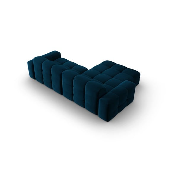 Colțar albastru închis cu tapițerie din catifea (pe partea stângă) Kendal – Micadoni Home-image-4