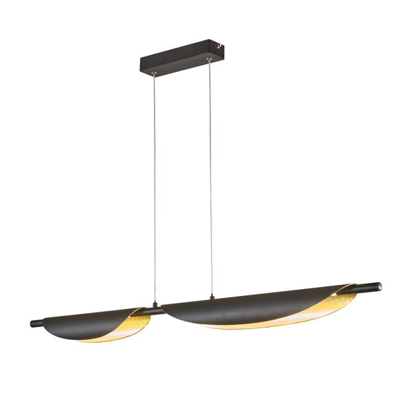 Lustră neagră LED cu intensitate reglabilă cu abajur din metal Skal – Fischer & Honsel