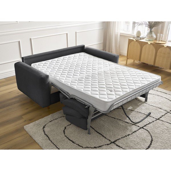 Canapea neagră pentru dormitul zilnic/extensibilă 200 cm Cocoone – Bobochic Paris-image-1