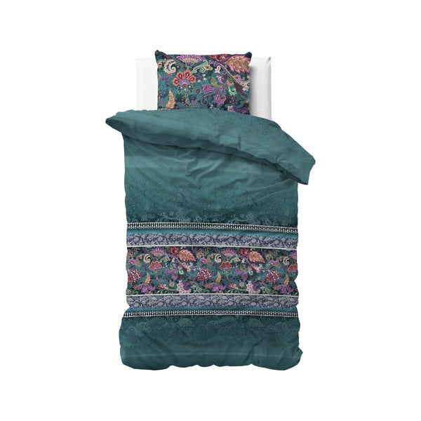 Lenjerie pentru pat de o persoană Sleeptime Paisley 140 x 220 cm, verde