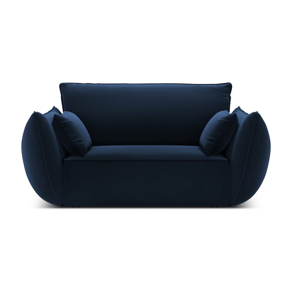 Fotoliu albastru închis cu tapițerie din catifea Vanda – Mazzini Sofas
