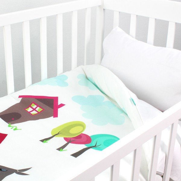 Husă pilotă și pernă din bumbac pentru copii Mr. Fox Grandma, 100 x 120 cm-image-1