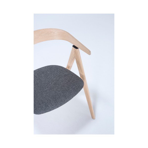 Bancă din lemn de stejar Gazzda Ava, șezut gri-image-2