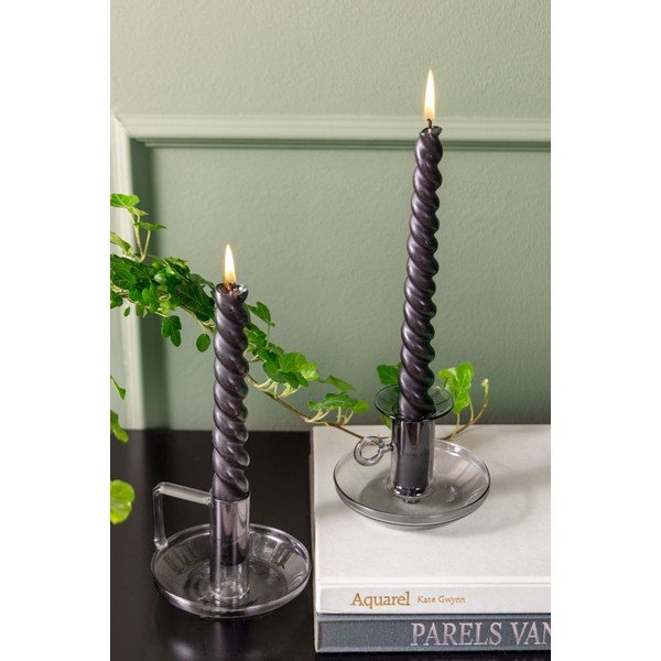 Sfeșnic din sticlă PT LIVING Mod, gri-image-1