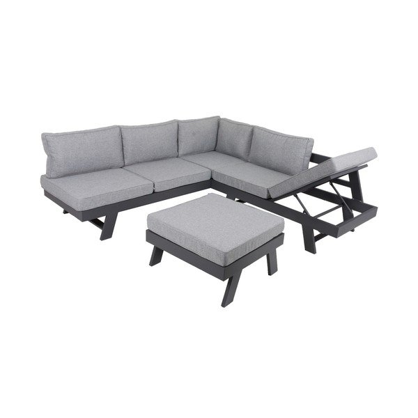 Set mobilier de grădină gri din aluminiu pentru 4 persoane Donna – Garden Pleasure-image-4