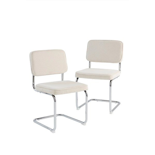 Scaune de dining albe balansoar 2 buc. din metal Hjo – Jotex