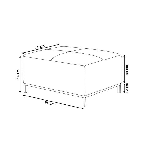 Otoman Monobeli Rachel, 71 x 95 cm, gri deschis-image-1
