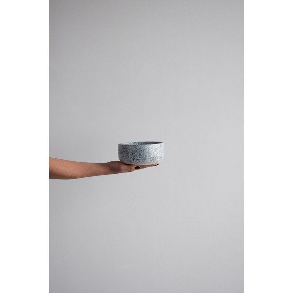 Bol din gresie ÅOOMI Mess, ø 15 cm, alb - negru-image-2