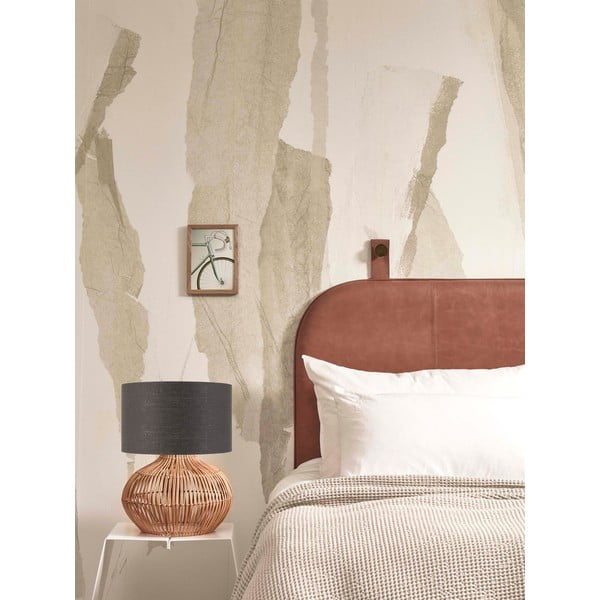 Veioză gri închis/în culoare naturală cu abajur textil (înălțime 48 cm) Kalahari – Good&Mojo-image-1