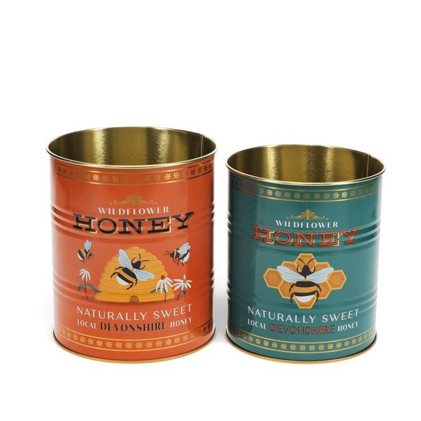 Cutii de depozitare 2 buc. din staniu decorative ø 11x13 cm Honey – Rex London