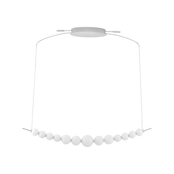 Lustră albă/argintiu-lucios LED cu intensitate reglabilă din metal cu abajur din sticlă Perla – Nova Luce