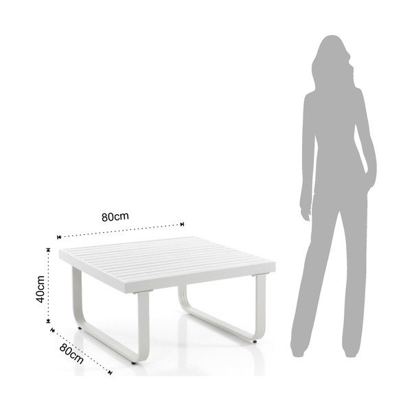 Măsuță de cafea albă din aluminiu 80x80 cm Ischia – Tomasucci-image-1