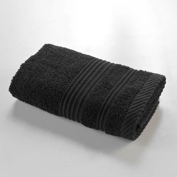 Prosop negru din bumbac din frotir 30x50 cm Tendresse – douceur d'intérieur