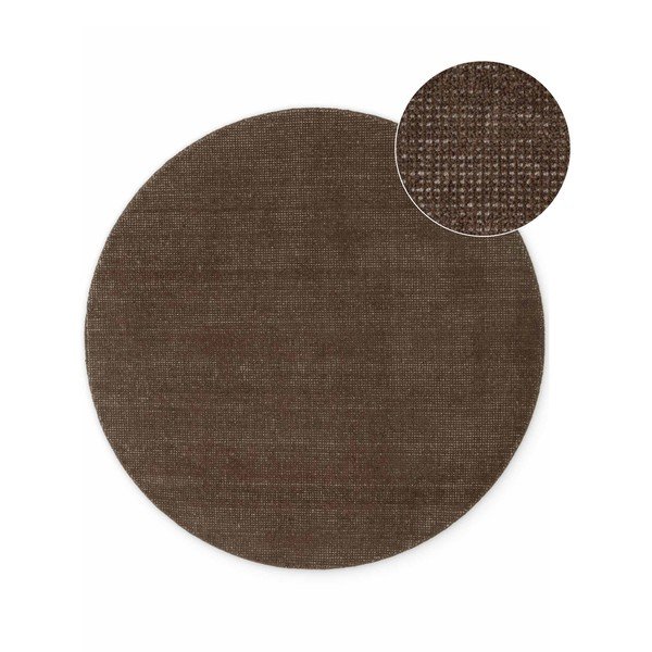 Covor maro țesut manual rotund din lână ø 200 cm Greenwich – Ted Baker