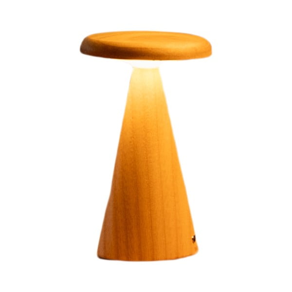 Veioză în culoare naturală LED cu abajur din lemn (înălțime 14 cm) Sylva – Gingko-image-2