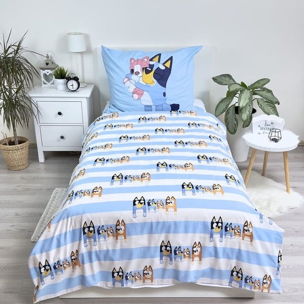 Lenjerie de pat pentru copii din bumbac pentru pat de o persoană 140x200 cm Bluey – Jerry Fabrics-image-2