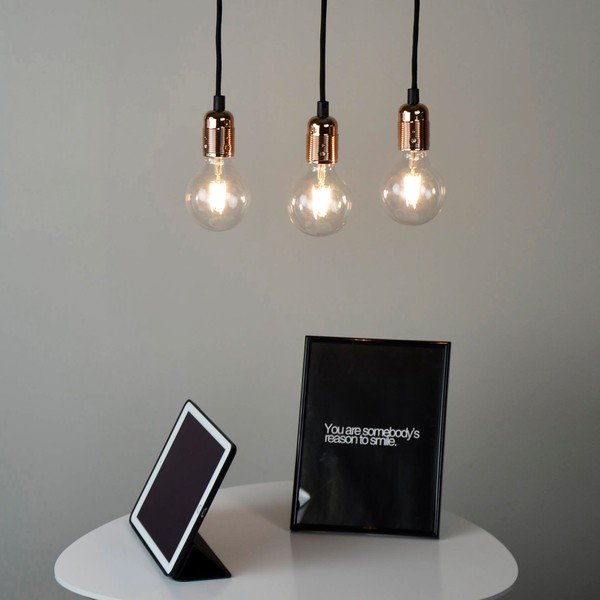 Corp de iluminat cu 3 cabluri Sotto Luce Uno, negru - arămiu-image-1