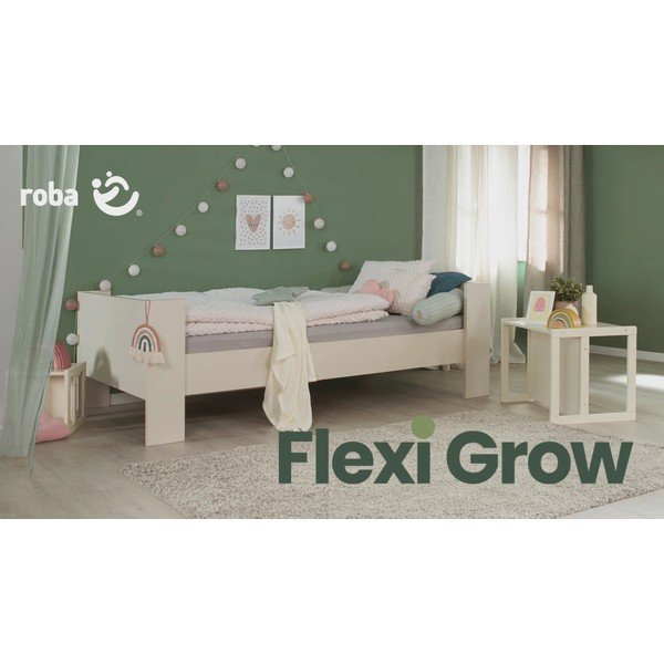 Pat pentru copii  bej supraetajat fără somieră 90x200 cm Double – Roba-image-4