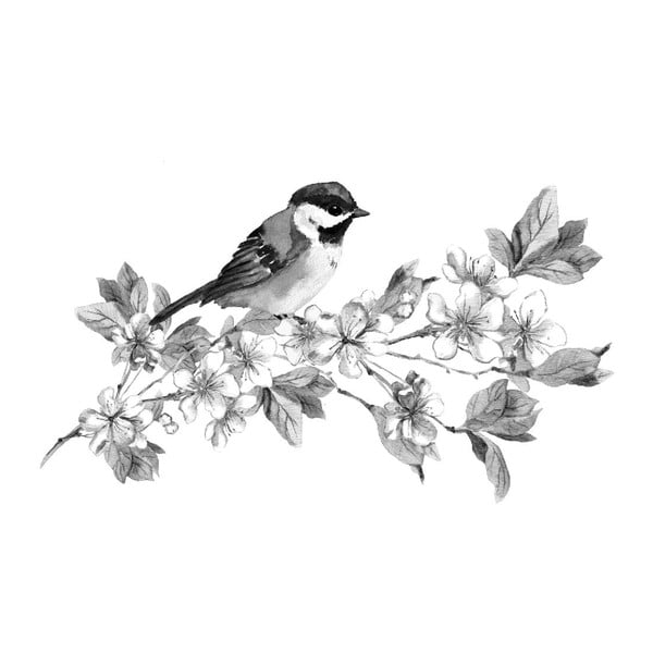 Tablou Black&White Birdie, 45 x 70 cm