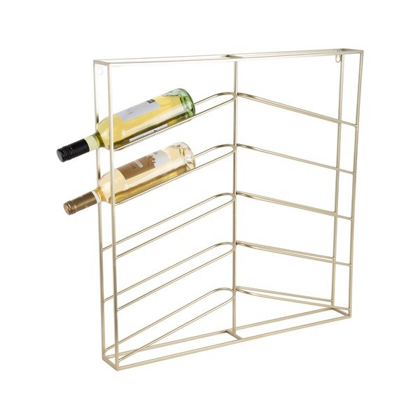Raft pentru sticle de vin auriu pentru perete din metal număr de sticle 10 67x66x7,5 cm Cuadro – PT LIVING-image-3