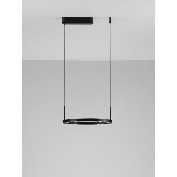 Lustră negru-mat LED cu intensitate reglabilă din aluminiu ø 40 cm Lunette – Nova Luce-image-3