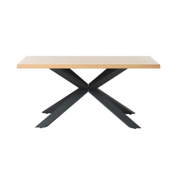 Masă de dining în culoare naturală cu blat cu aspect de lemn de stejar 90x160 cm Arno – Unique Furniture