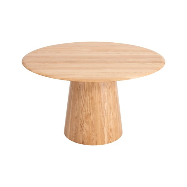 Masă de dining în culoare naturală rotundă din lemn de stejar ø 126 cm Mushroom – Gazzda