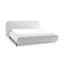 Pat matrimonial bej tapițat cu spațiu de depozitare cu somieră 160x200 cm Pointt – ELTAP