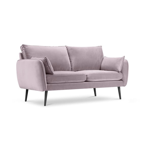 Canapea cu tapițerie din catifea Kooko Home Lento, 158 cm, roz deschis-image-2