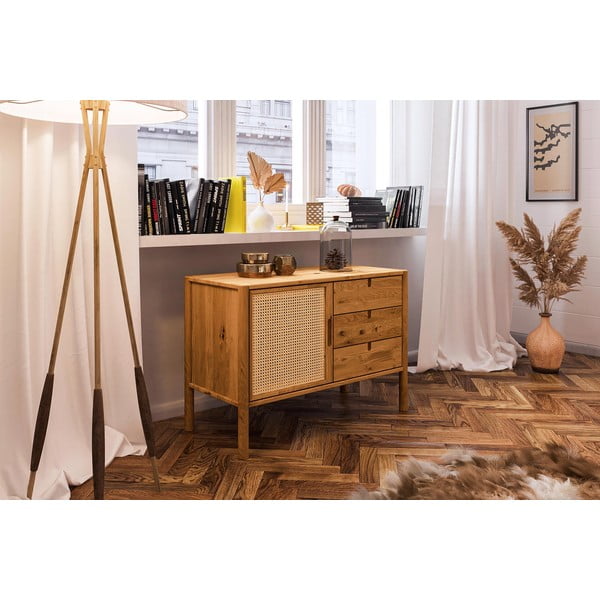 Comodă joasă din lemn de stejar 97x69 cm Pola - The Beds-image-4
