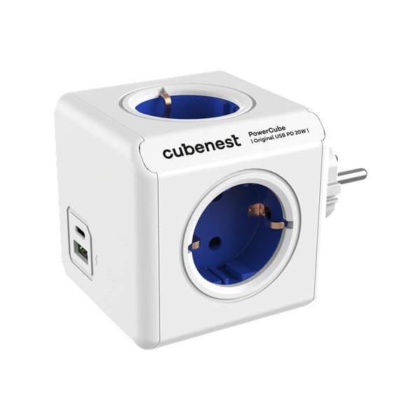 Priză 12 cm PowerCube Original USB Schuko – Cubenest