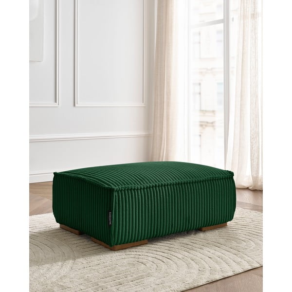 Taburet verde cu tapițerie din catifea reiată Chelsea – Bobochic Paris-image-1