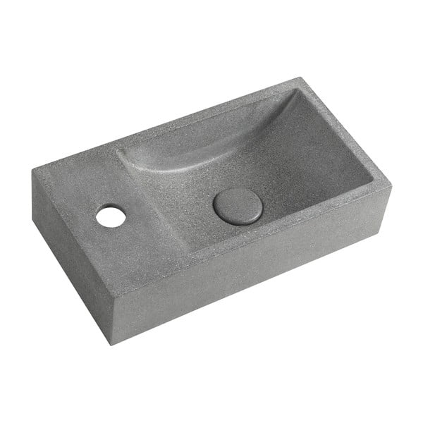 Chiuvetă mică pentru WC gri închis din beton 40x22 cm Crest – Sapho