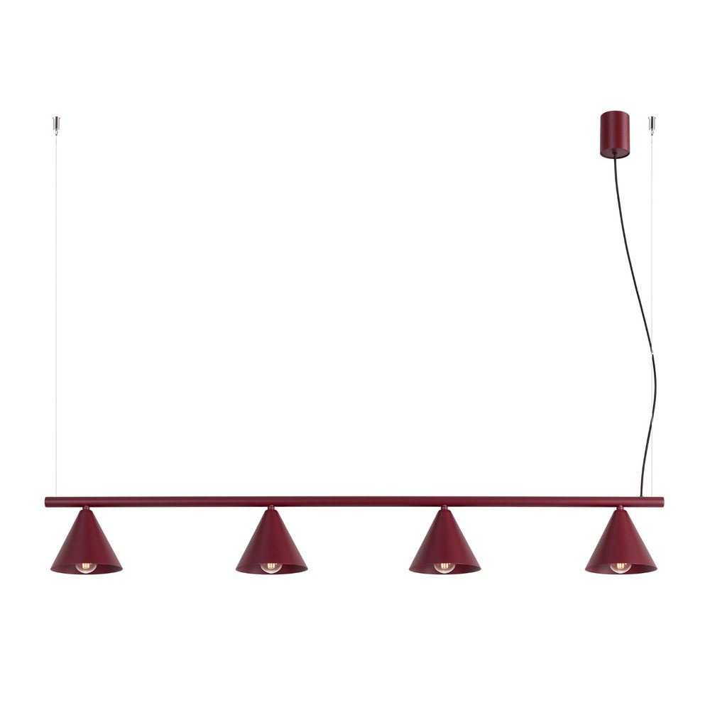 Lustră burgundy din oțel Zylo – Sollux