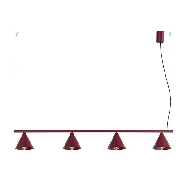 Lustră burgundy din oțel Zylo – Sollux