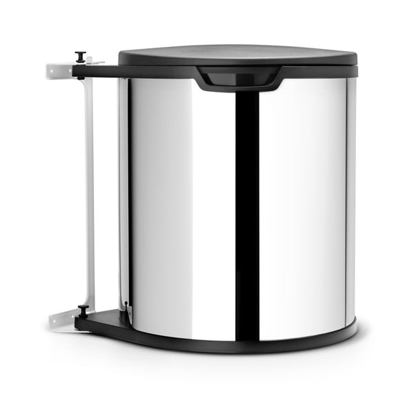 Coș de gunoi argintiu lucios  încorporat din oțel 15 l – Brabantia